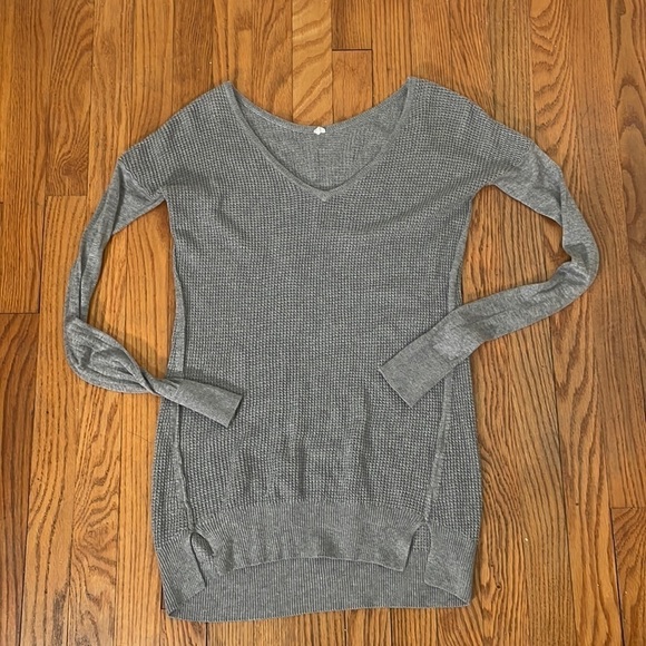 Lululemon The Sweater Life Waffle Knit Sweater Grey size 2 - Picture 2 of 7
